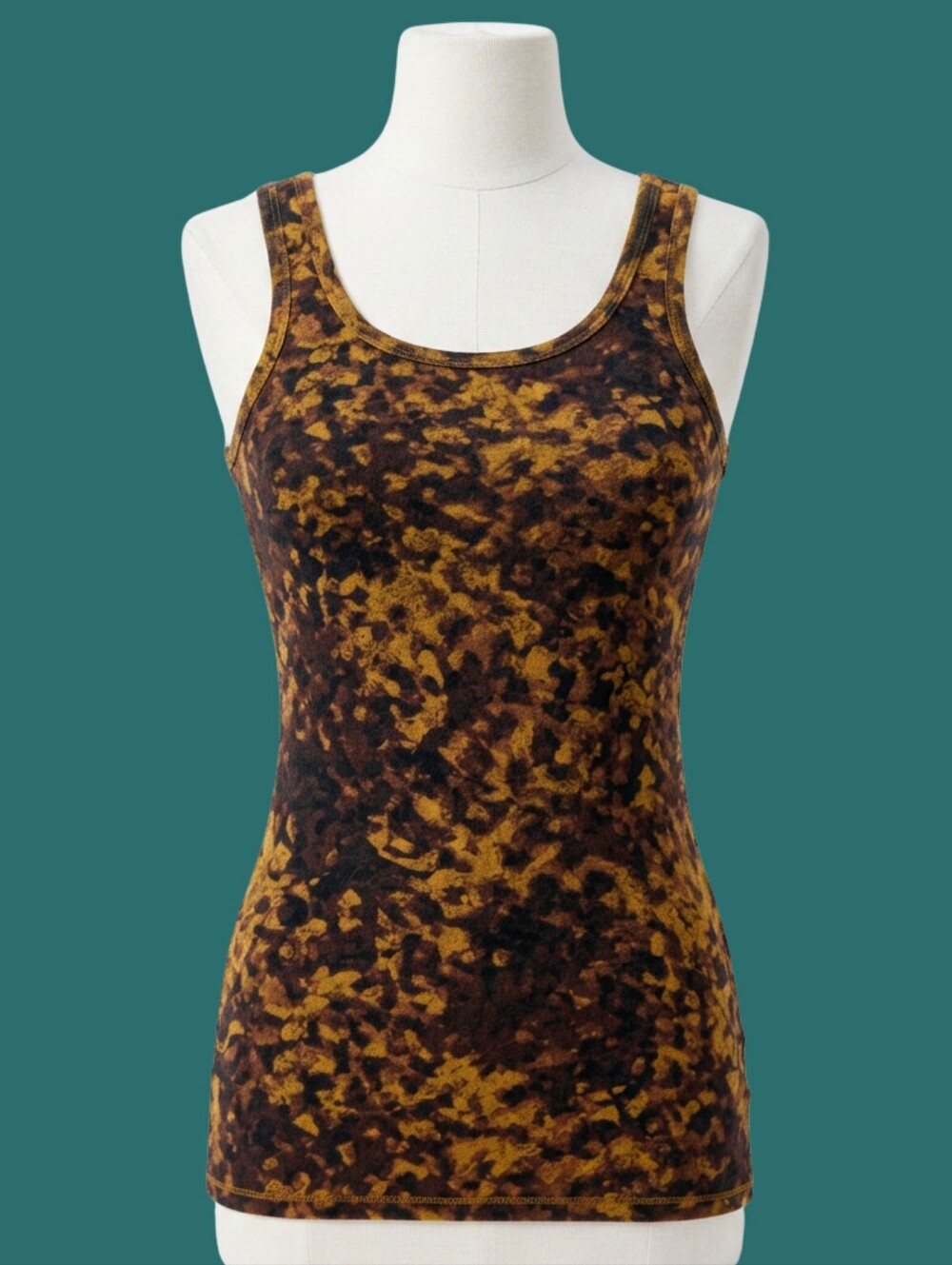 Merona Abstract Animal Leopard Print Knit Tank Top Small